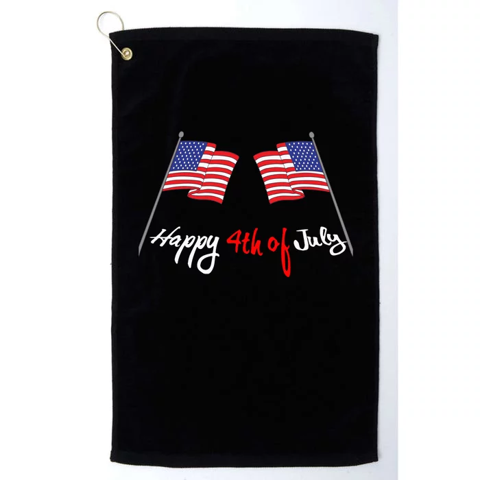 Happy 4th Of July USA Flag Platinum Collection Golf Towel