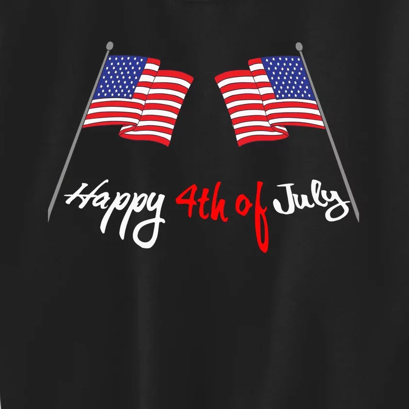 Happy 4th Of July USA Flag Kids Sweatshirt