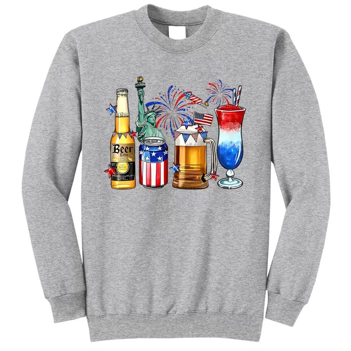 Happy 4th Of July Wine Glasses Tall Sweatshirt