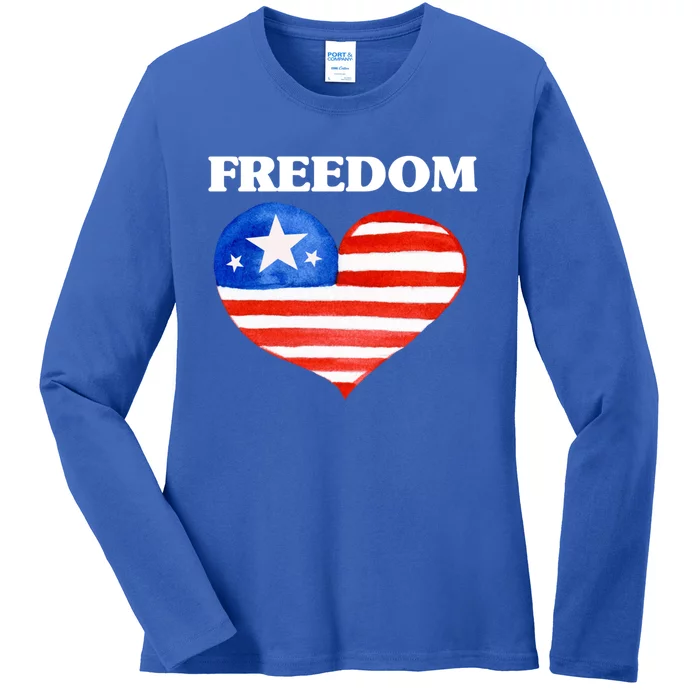 Happy 4th Of July America Independence Freedom Fourth July Gift Ladies Long Sleeve Shirt