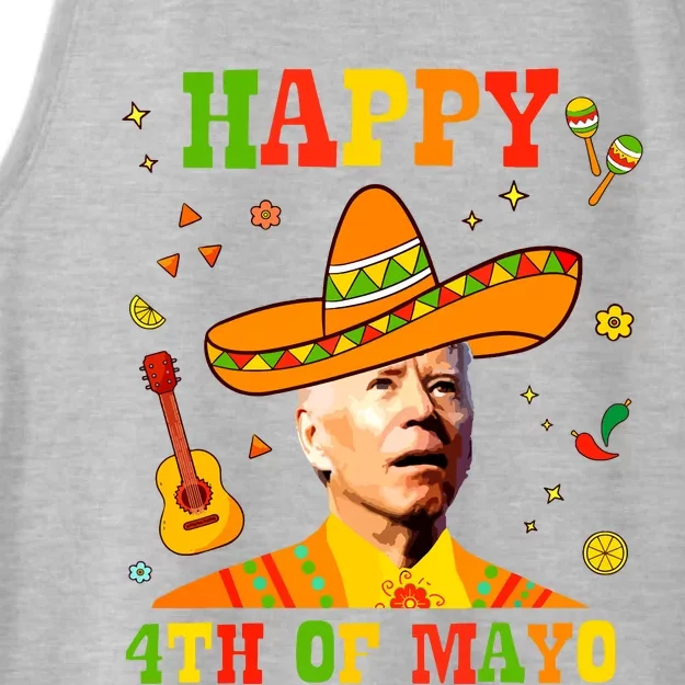 Happy 4th Of Mayo Funny Joe Biden Confused Cinco De Mayo Ladies Tri-Blend Wicking Tank