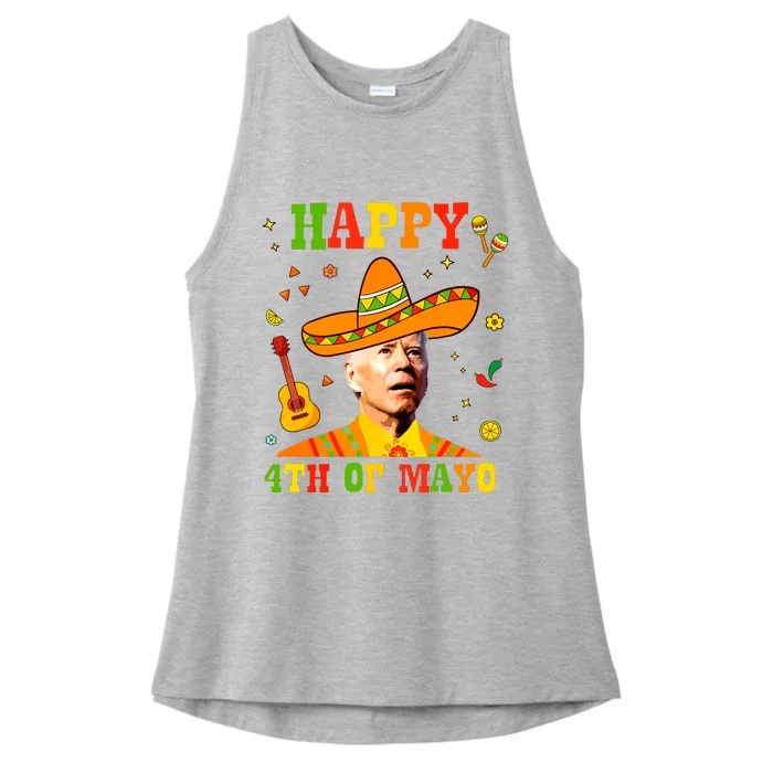 Happy 4th Of Mayo Funny Joe Biden Confused Cinco De Mayo Ladies Tri-Blend Wicking Tank