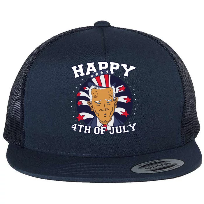 Happy 4th Of July Joe Biden Flat Bill Trucker Hat