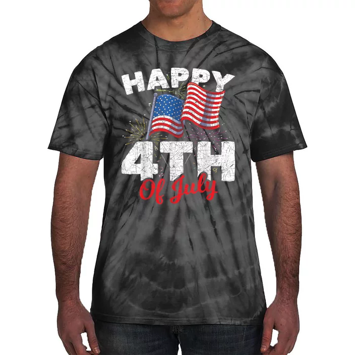 Happy 4th Of July Patriotic American US Flag 4th Of July Tie-Dye T-Shirt