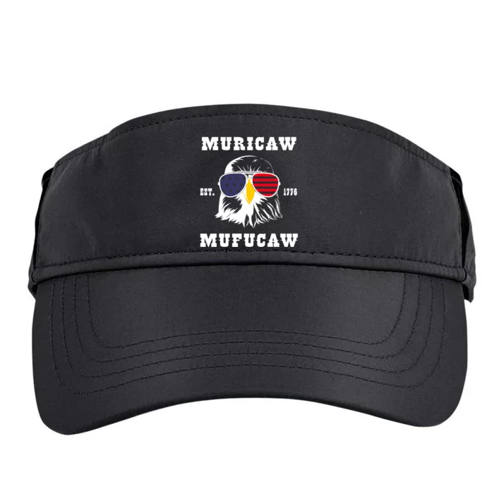 Happy 4th Of July Muricaw Mufucaw 1776 Adult Drive Performance Visor