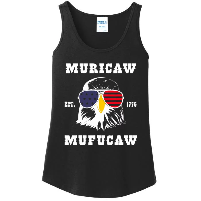 Happy 4th Of July Muricaw Mufucaw 1776 Ladies Essential Tank