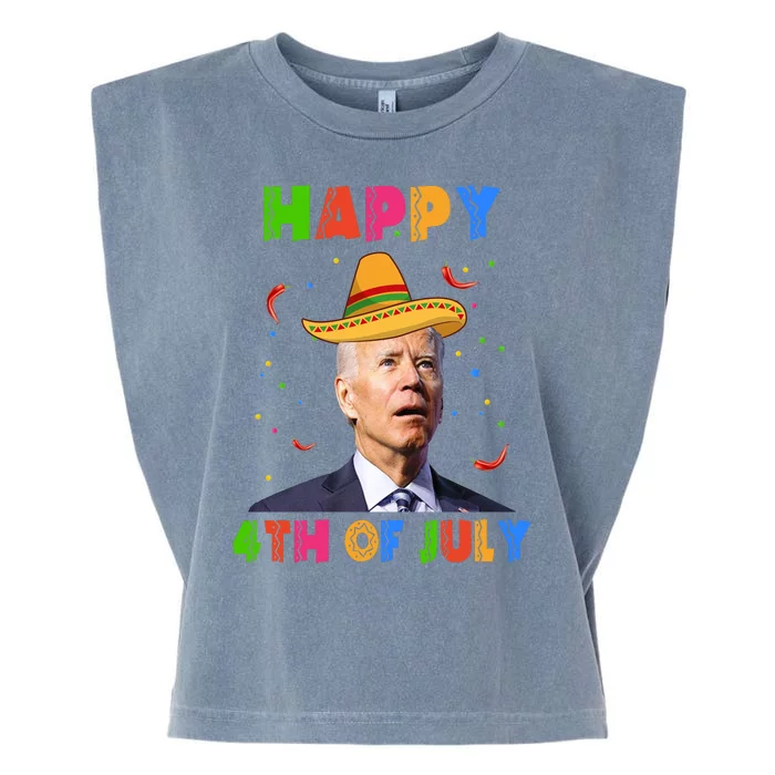 Happy 4th Of July Cinco De Mayo Funny Joe Biden Garment-Dyed Women's Muscle Tee