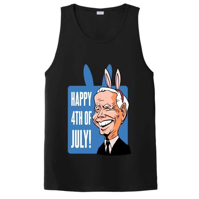 Happy 4th Of July Funny Biden Easter Bunny Parody Performance Tank