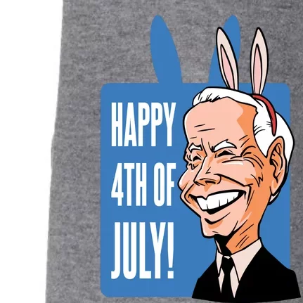 Happy 4th Of July Funny Biden Easter Bunny Parody Doggie 3-End Fleece Hoodie