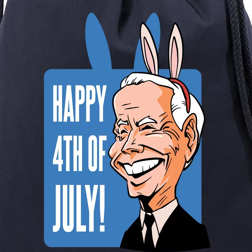 Happy 4th Of July Funny Biden Easter Bunny Parody Drawstring Bag