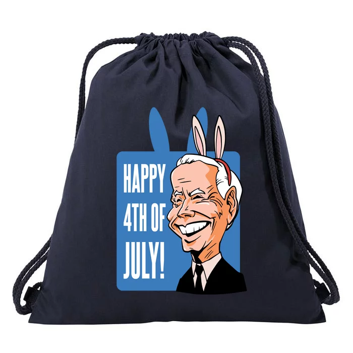 Happy 4th Of July Funny Biden Easter Bunny Parody Drawstring Bag