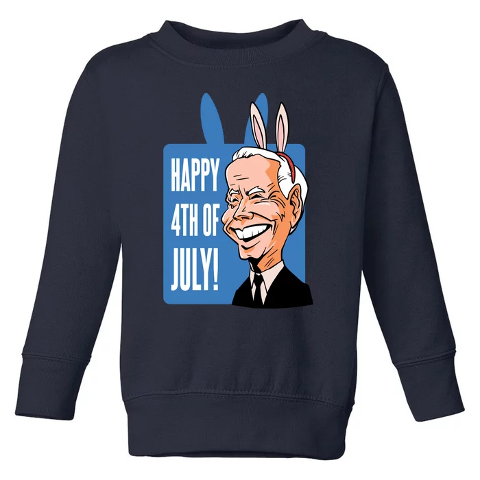 Happy 4th Of July Funny Biden Easter Bunny Parody Toddler Sweatshirt