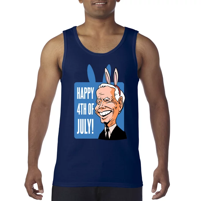 Happy 4th Of July Funny Biden Easter Bunny Parody Tank Top