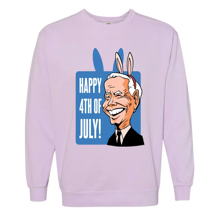 Happy 4th Of July Funny Biden Easter Bunny Parody Garment-Dyed Sweatshirt