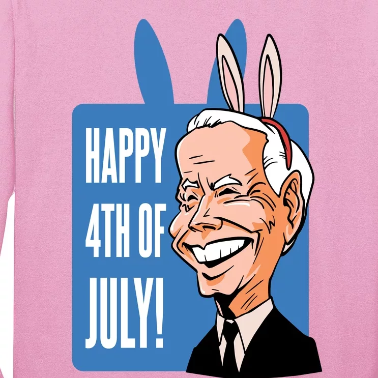 Happy 4th Of July Funny Biden Easter Bunny Parody Long Sleeve Shirt