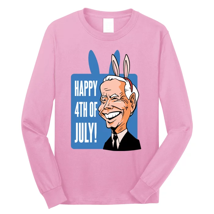 Happy 4th Of July Funny Biden Easter Bunny Parody Long Sleeve Shirt