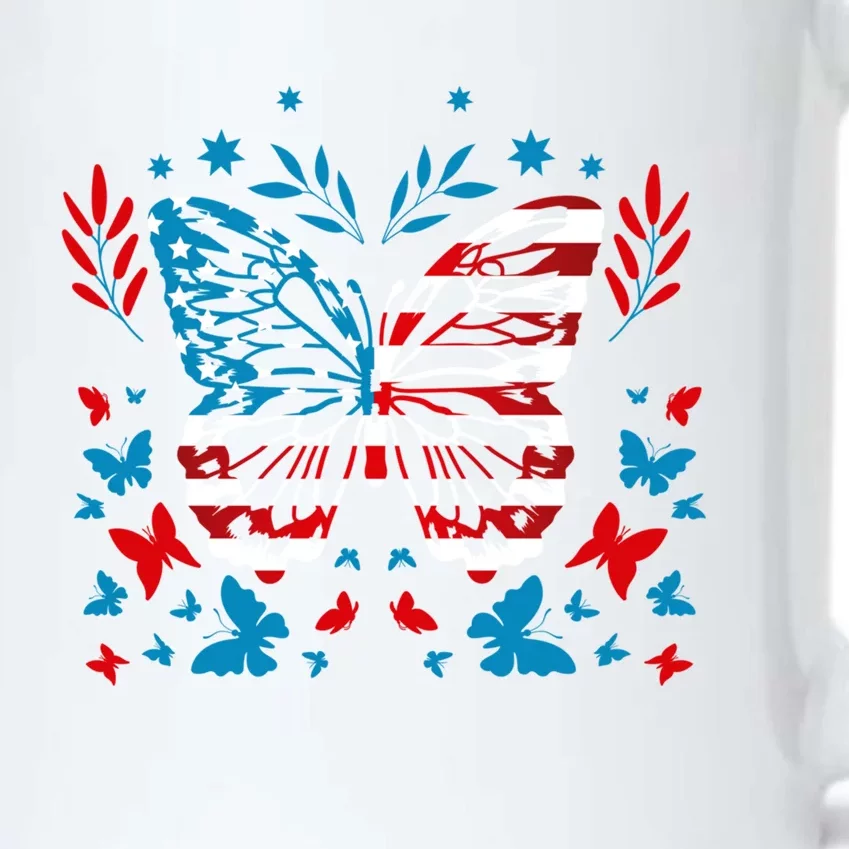 Happy 4th Of Juli! Patriotic Usa Butterfly Gift Black Color Changing Mug