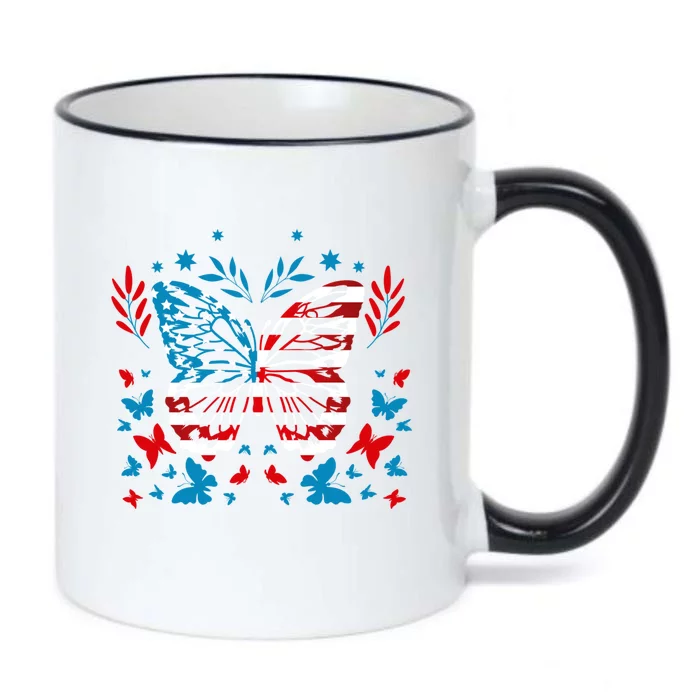 Happy 4th Of Juli! Patriotic Usa Butterfly Gift Black Color Changing Mug