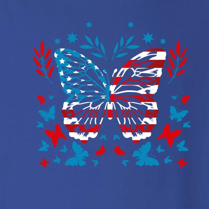 Happy 4th Of Juli! Patriotic Usa Butterfly Gift Toddler Long Sleeve Shirt