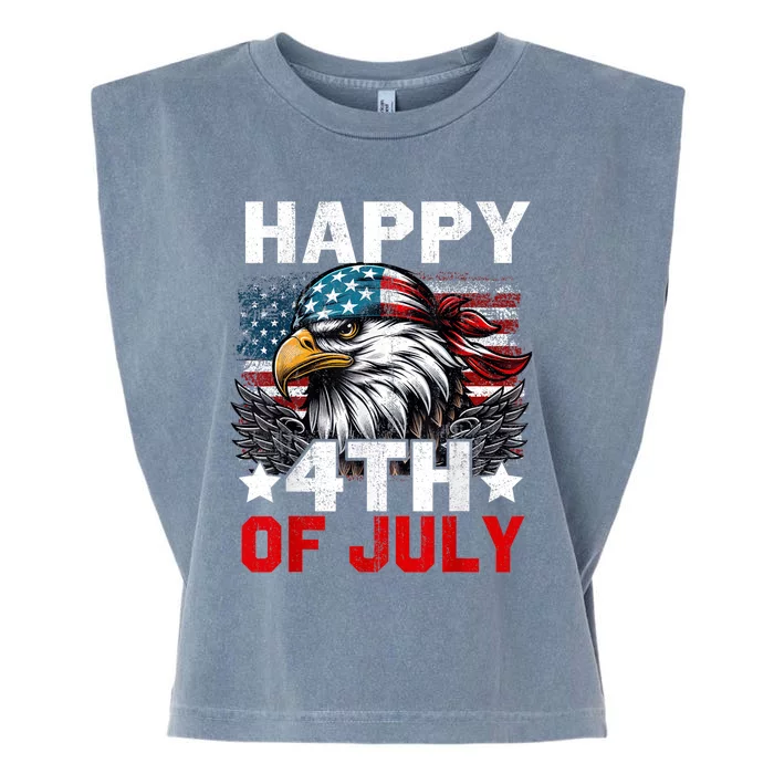 Happy 4th Of July Patriotic Apparel Garment-Dyed Women's Muscle Tee