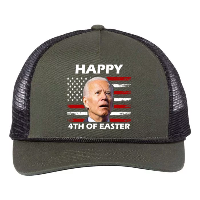 Happy 4th Of Easter Joe Biden Funny Retro Rope Trucker Hat Cap