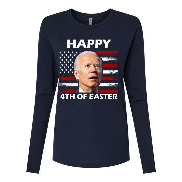 Happy 4th Of Easter Joe Biden Funny Womens Cotton Relaxed Long Sleeve T-Shirt