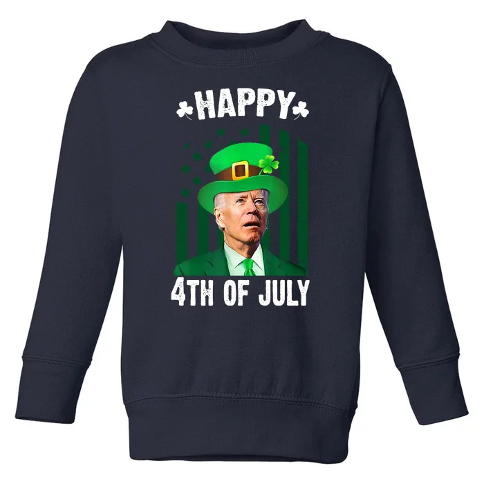 Happy 4th Of July Funny Biden St Patrick's Day Holiday Toddler Sweatshirt