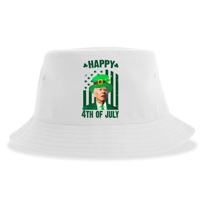 Happy 4th Of July Funny Biden St Patrick's Day Holiday Sustainable Bucket Hat