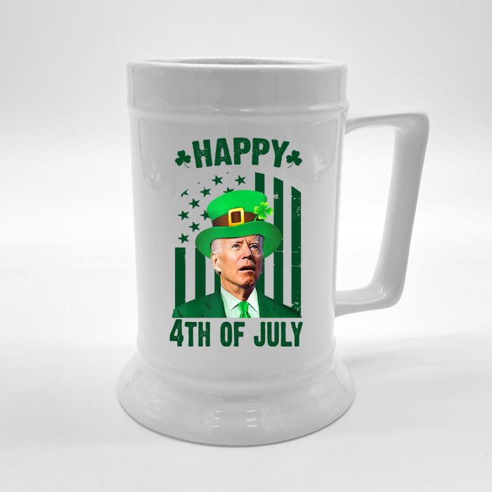 Happy 4th Of July Funny Biden St Patrick's Day Holiday Front & Back Beer Stein