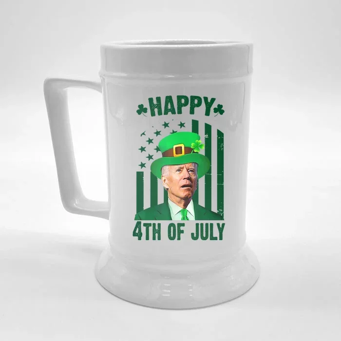 Happy 4th Of July Funny Biden St Patrick's Day Holiday Front & Back Beer Stein