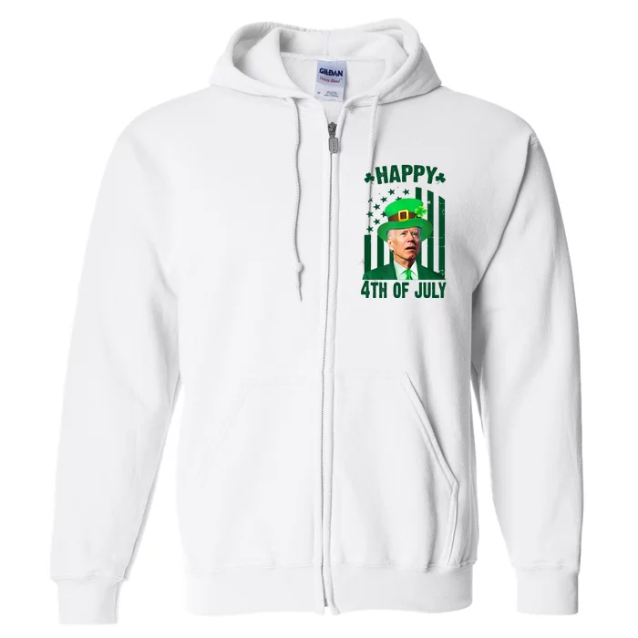 Happy 4th Of July Funny Biden St Patrick's Day Holiday Full Zip Hoodie