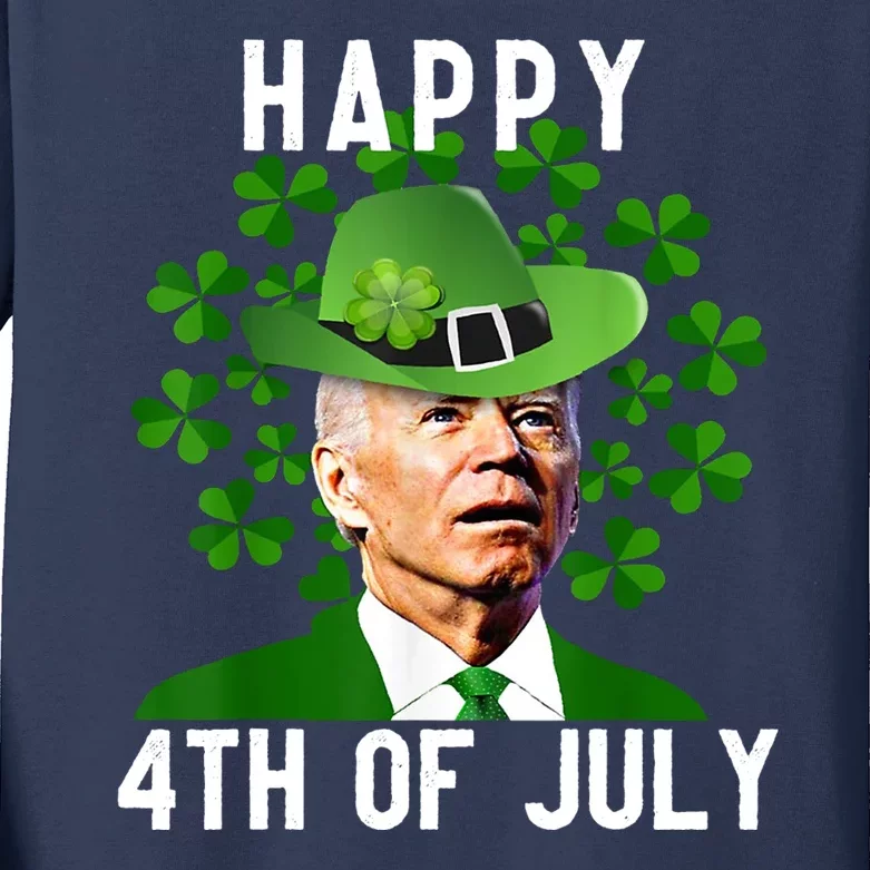 Happy 4th Of July Joe Biden St Patrick's Day Kids Long Sleeve Shirt