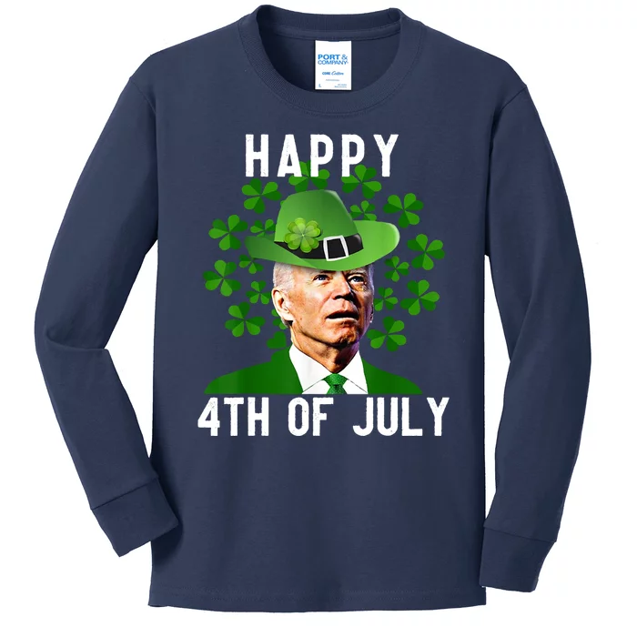 Happy 4th Of July Joe Biden St Patrick's Day Kids Long Sleeve Shirt