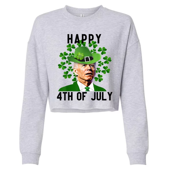 Happy 4th Of July Joe Biden St Patrick's Day Cropped Pullover Crew