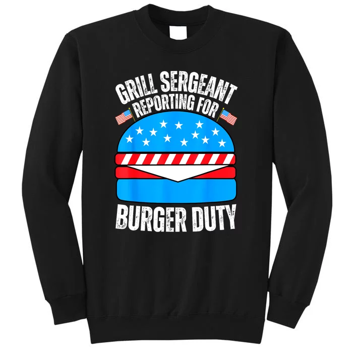 Happy 4th Of July Funny Burger Lovers American Usa Flag Gift Tall Sweatshirt