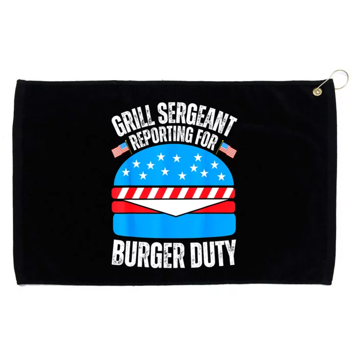 Happy 4th Of July Funny Burger Lovers American Usa Flag Gift Grommeted Golf Towel