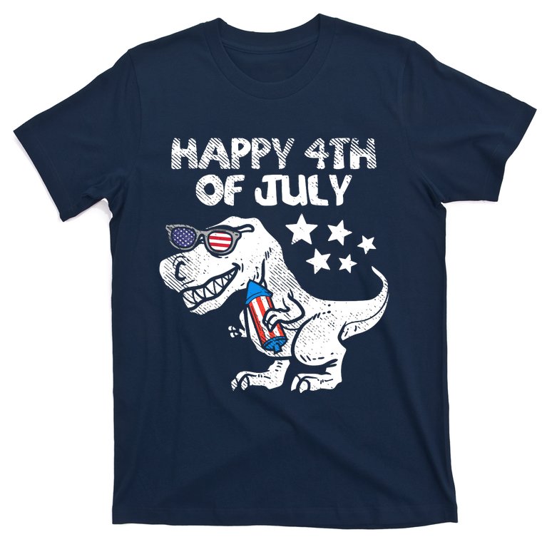 Happy 4th Of July Trex Dinosaur American Dino T-Shirt