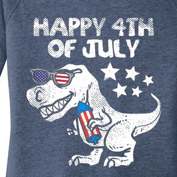 Happy 4th Of July Trex Dinosaur American Dino Women’s Perfect Tri Tunic Long Sleeve Shirt