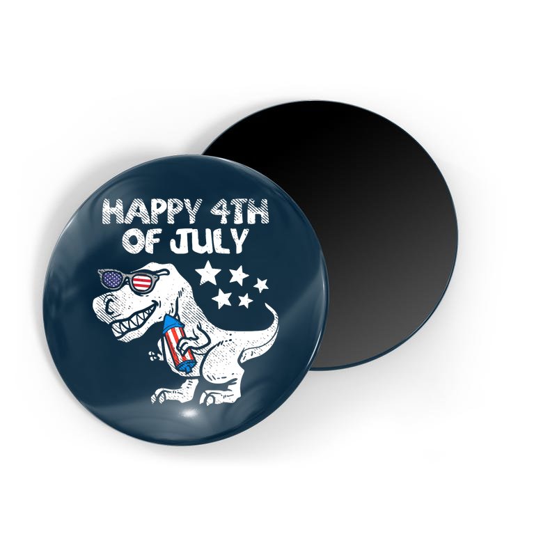 Happy 4th Of July Trex Dinosaur American Dino Magnet