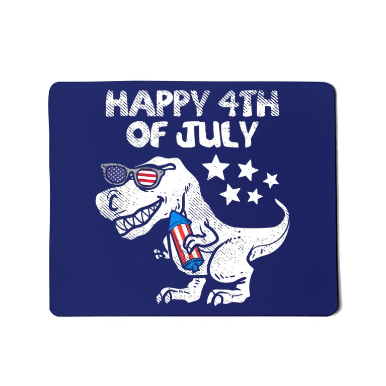 Happy 4th Of July Trex Dinosaur American Dino Mousepad