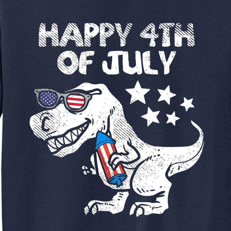 Happy 4th Of July Trex Dinosaur American Dino Tall Sweatshirt