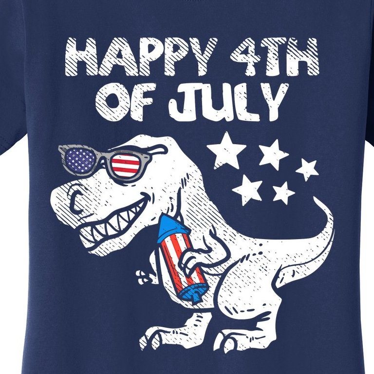 Happy 4th Of July Trex Dinosaur American Dino Women's T-Shirt
