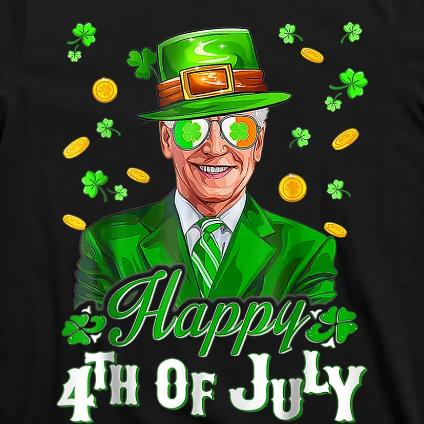 Happy 4th Of July Funny Joe Biden Leprechaun St Patricks Day T-Shirt