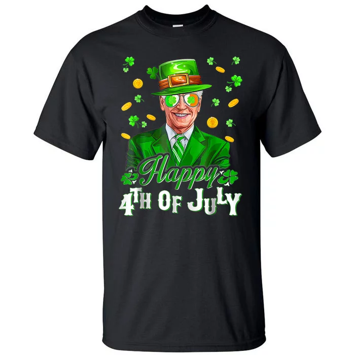 Happy 4th Of July Funny Joe Biden Leprechaun St Patricks Day Tall T-Shirt