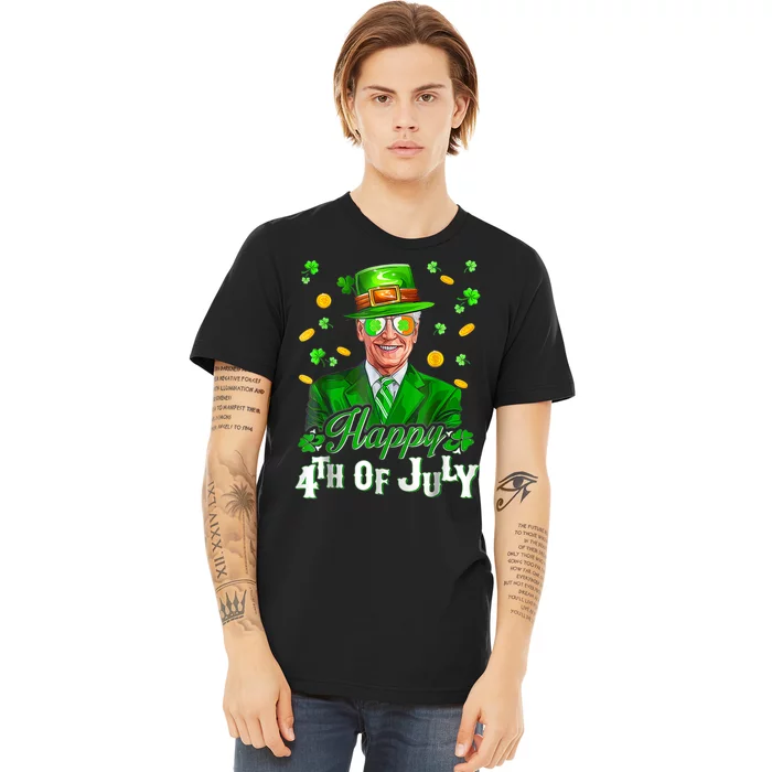 Happy 4th Of July Funny Joe Biden Leprechaun St Patricks Day Premium T-Shirt