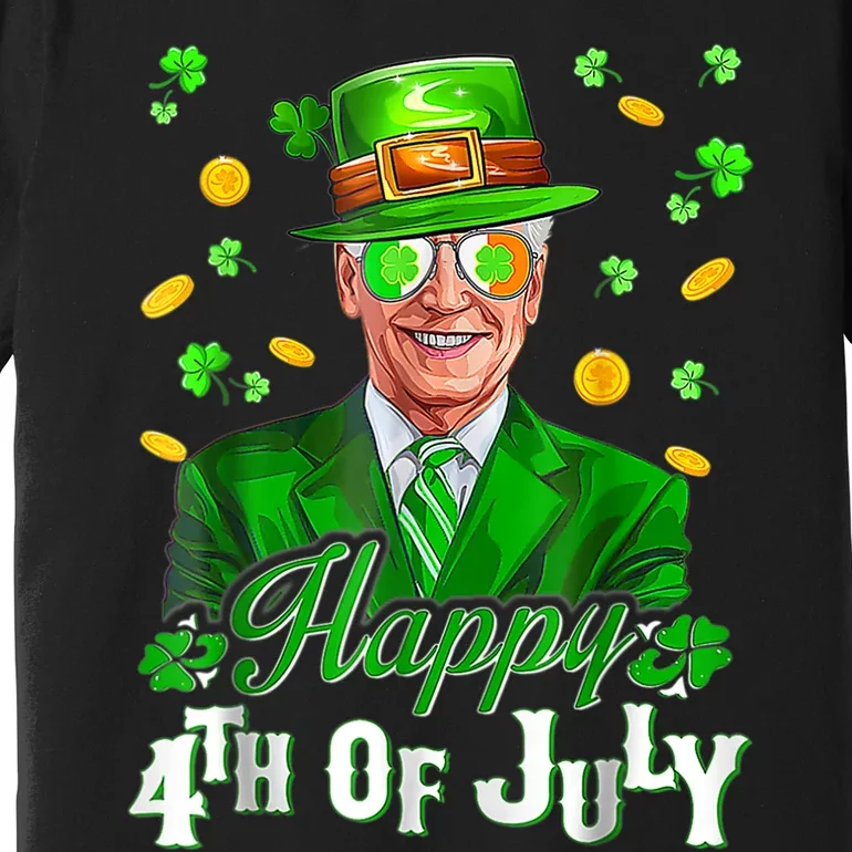 Happy 4th Of July Funny Joe Biden Leprechaun St Patricks Day Premium T-Shirt