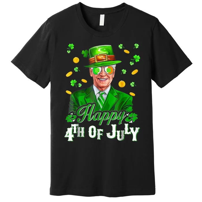 Happy 4th Of July Funny Joe Biden Leprechaun St Patricks Day Premium T-Shirt