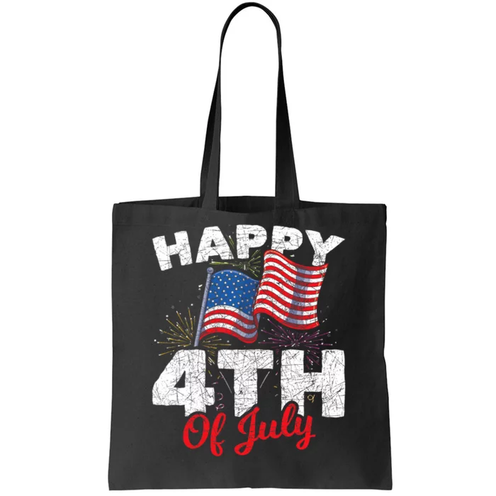 Happy 4th Of July Patriotic American Us Flag 4th Of July Tote Bag