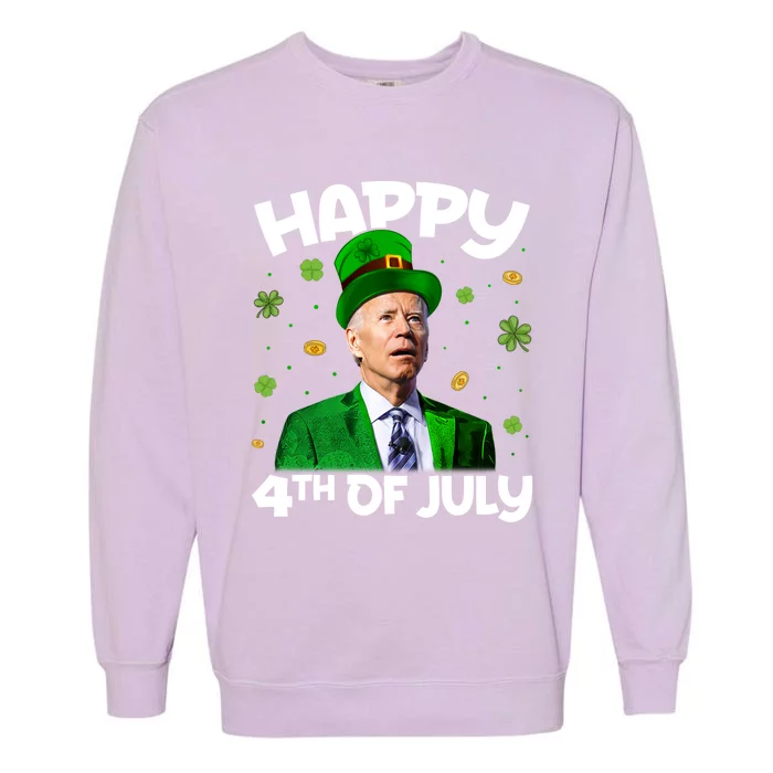 Happy 4th Of July Confused Funny Joe Biden St Patricks Day Gift Garment-Dyed Sweatshirt