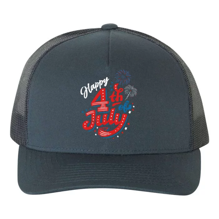 Happy 4th Of July Cool Independence Day Patriotic American Yupoong Adult 5-Panel Trucker Hat